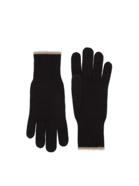 Brunello Cucinelli Brunello Cucinelli Knit gloves in Black at Nordstrom