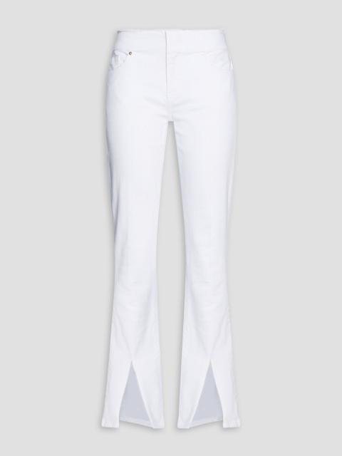 FRAME Mini Boot frayed high-rise bootcut jeans