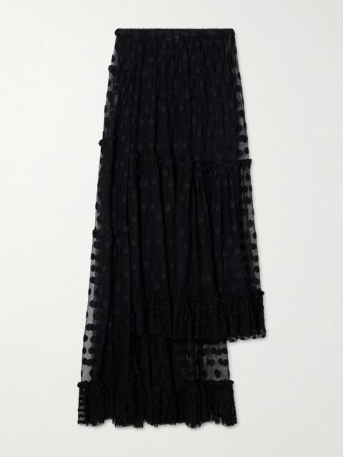 Dries Van Noten Sunia Embroidered Cotton-blend Mesh Maxi Skirt