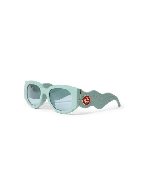 CASABLANCA Acetate & Metal Oval Wave Sunglasses