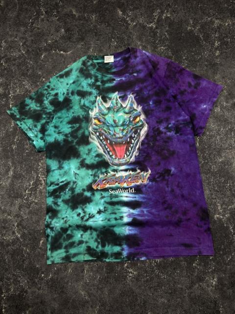Other Designers Vintage 90s SeaWorld Kraken Tie Dye Single Stitch T-Shirt