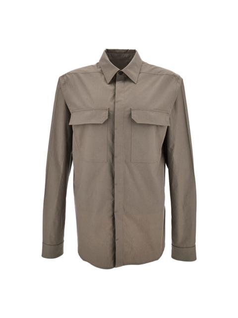 'workshirt' Grey Shirt With Concealed Closure In Cotton Man