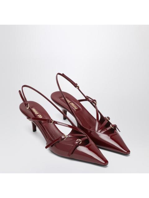 Miu Miu Miu Miu Slingback Deep Purple In Patent Leather With Buckles Women