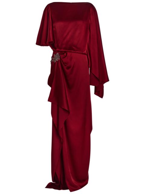 Erdem Erdem Draped Crystal-embellished Satin Gown