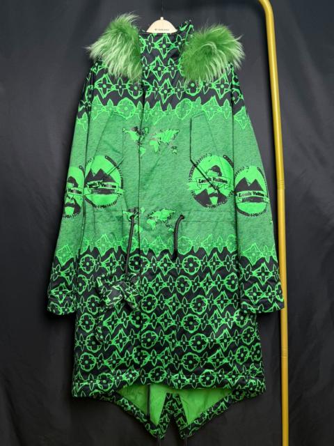 Louis Vuitton Louis Vuitton Green Print Runway Runway Coat
