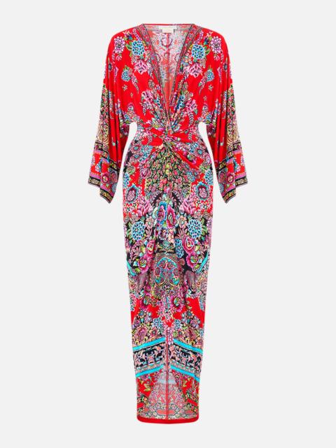 CAMILLA LONG SPLIT FRONT TWIST DRESS