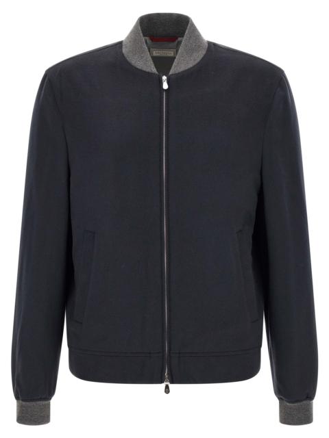 Brunello Cucinelli Brunello Cucinelli Men Light Flannel Bomber Jacket