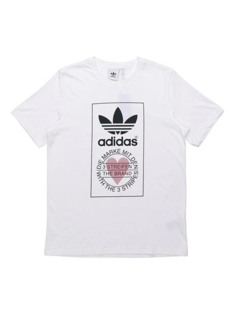 adidas adidas originals Love Printing Short Sleeve White GK7165