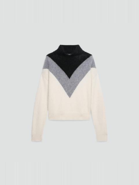 Theory Chevron Turtleneck Sweater in Airy Cashmere