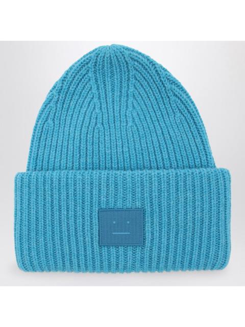 Acne Studios Acne Studios Turquoise Mélange Wool Cap With Logo Women