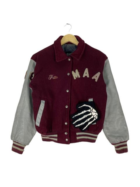 Other Designers Vintage - 🌟FORDHAM Letterman Varsity Leather Jacket
