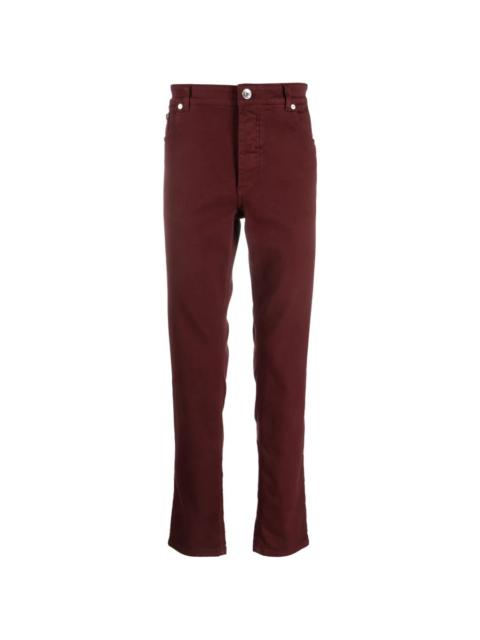 Brunello Cucinelli Brunello Cucinelli Burgundy Straight-Leg Trousers