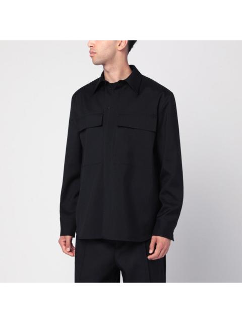Jil Sander Jil Sander Black Wool Shirt With Pockets Men