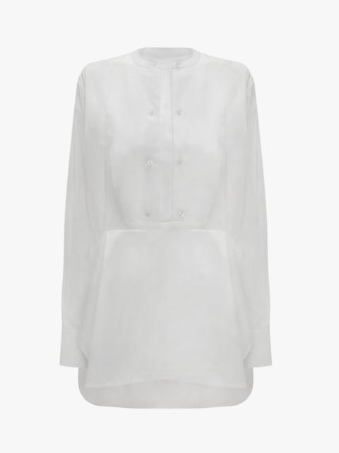 Victoria Beckham Double Bib Detail Shirt In White