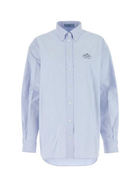 Prada Woman Light Blue Oxford Oversize Shirt