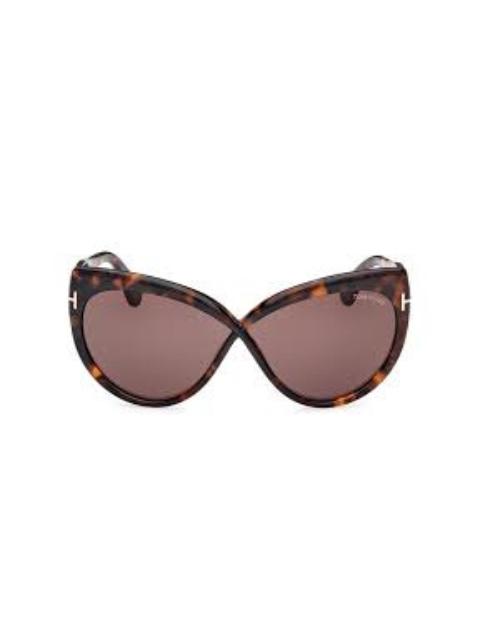 TOM FORD Tom Ford Beatrice Brown Butterfly Ladies Sunglasses FT1196 52E 65