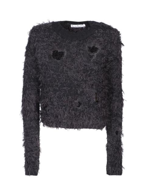 Distressed Black Sweater
