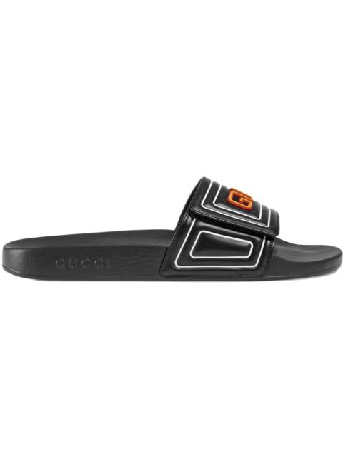 GUCCI Gucci Slide Logo Leather