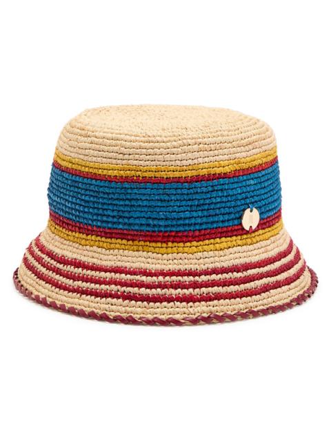 rabanne Rabanne Striped Raffia Bucket hat
