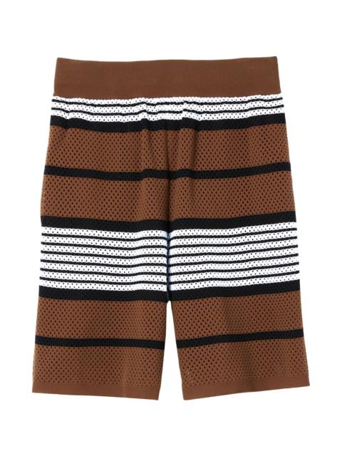 Burberry PERFORATED STRIPED BERMUDA SHORTS