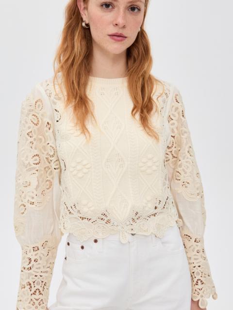 Sea Vania Lace Combo Sleeve Sweater