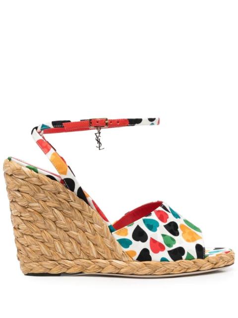 SAINT LAURENT Paloma wedge espadrille sandals