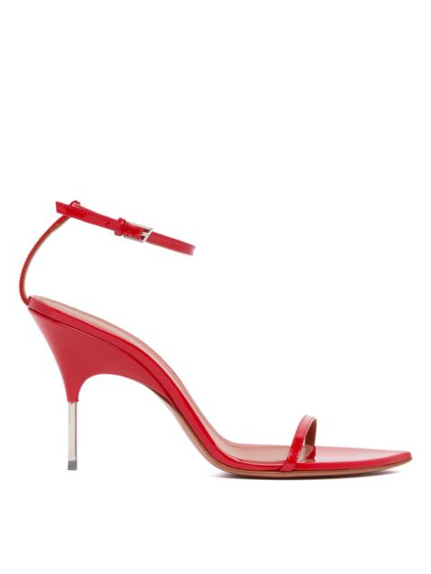 Amina Muaddi Red Bruna Leather Sandals