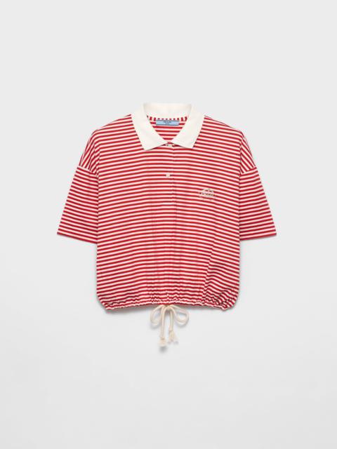 Prada Striped jersey polo shirt