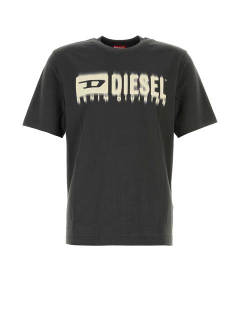 Diesel Men Charcoal Cotton T-Adjust-Q7 T-Shirt