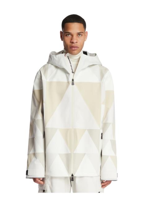Moncler Grenoble White Valserine Laminated Gore-Tex Patchwork Ski Jacket