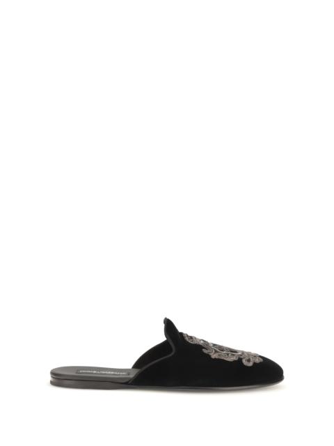 Dolce & Gabbana Dolce & Gabbana Velvet Slippers Nero Men