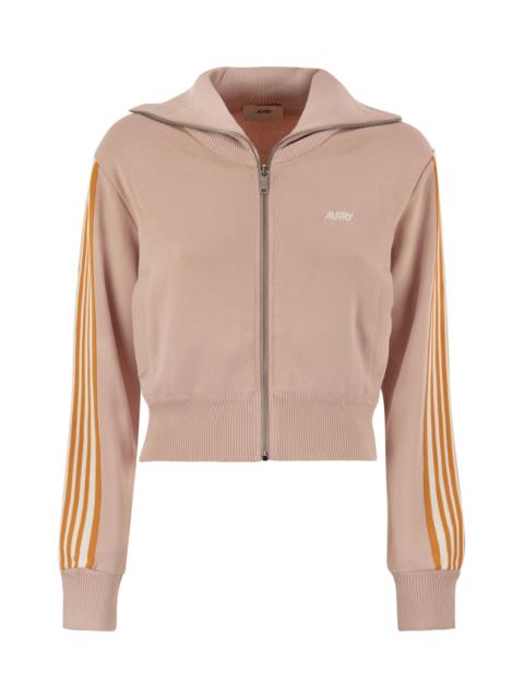 AUTRY Knitted Tennis-style Zip Sweatshirt