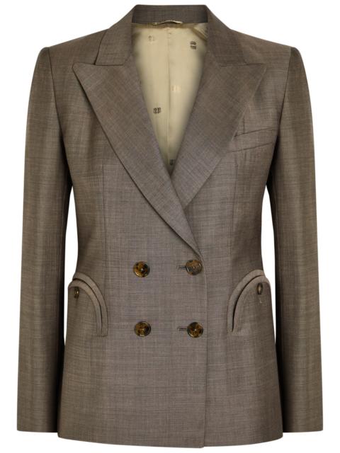 BLAZÉ MILANO Blaze Milano Charmer Double-breasted Wool-blend Blazer