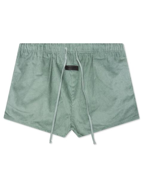 ESSENTIALS WOMEN'S CORDUROY DOCK SHORT - SYCAMORE