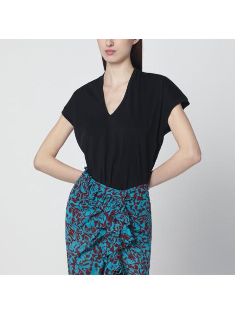 Dries Van Noten Dries Van Noten Black V-Neck T-Shirt Women