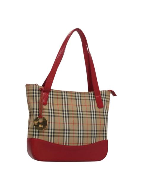 Burberry Burberry Nova Check Hand Bag Canvas Beige Red