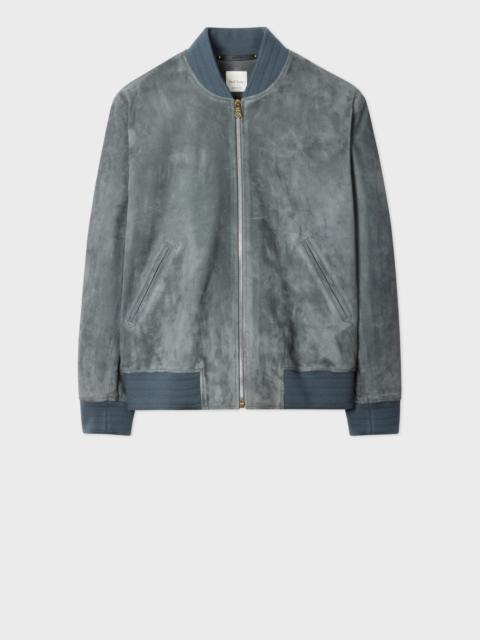 Paul Smith Steel Blue Suede Bomber Jacket