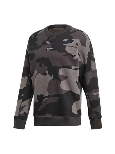 adidas adidas originals R.Y.V. CAMO C Fleece Lined Stay Warm Casual Sports Pullover Gray ED7168