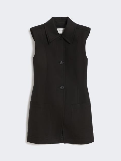 Sportmax Sleeveless fitted gabardine blazer - black