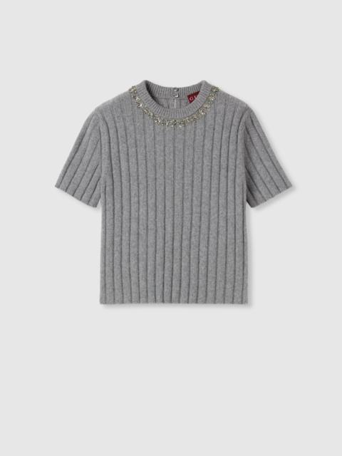 GUCCI Rib soft wool and cashmere top