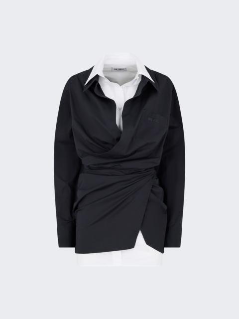 THE ATTICO Mini Dress Cotton Popeline Stretch Black & White