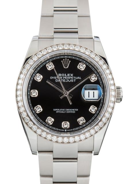 ROLEX Used Rolex Datejust 36 Ref 126284 Black Diamond Dial