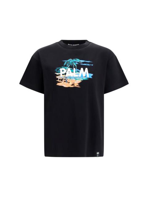 Palm Angels Palm Angels Palm Island T-shirt Black Multicolor