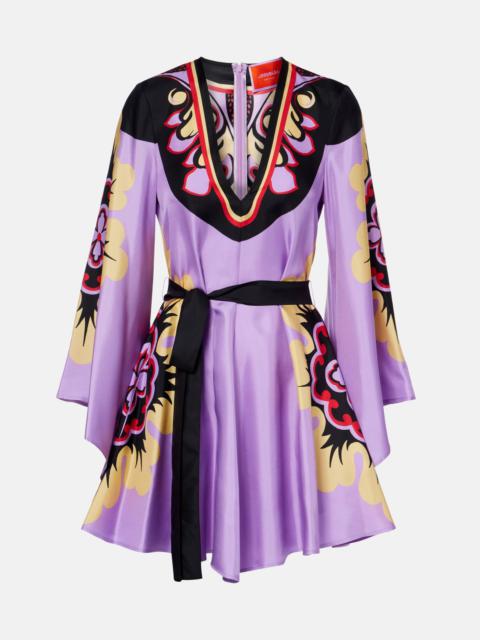 La DoubleJ Magnifico Placée silk twill minidress