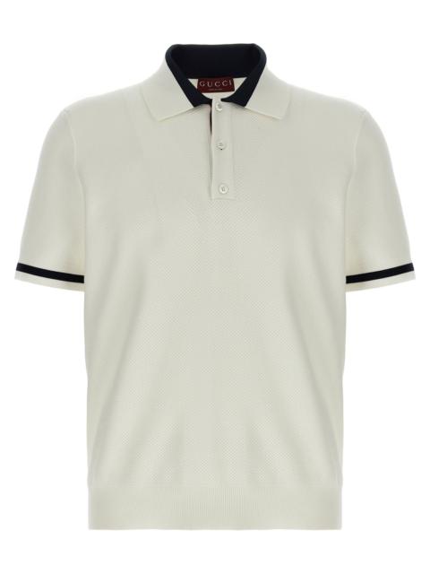 GUCCI Gucci Intarsia Shirt Polo White/Black