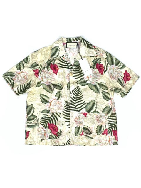 GUCCI Gucci Hawaiian Dream Floral Print Button Down Shirt Beige