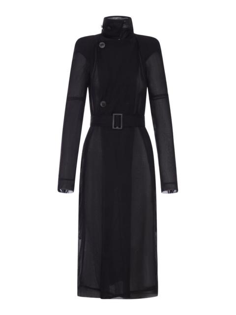 Rick Owens Rick Owens Women Maria Trench Coat In Transparent Organza With Belt