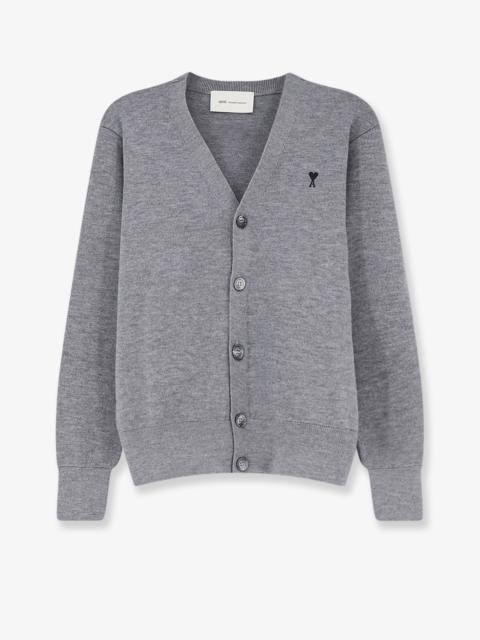 AMI Paris Ami Paris Wool Cardigan With Iconic Embroidery