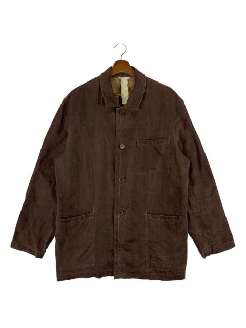 Other Designers Designer - VINTAGE K OF KRIZIA LINEN BUTTON JACKET