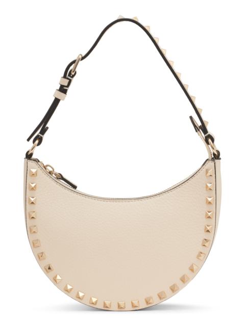 Valentino Valentino Garavani Mini Rockstud Leather Hobo Bag in Light Ivory at Nordstrom